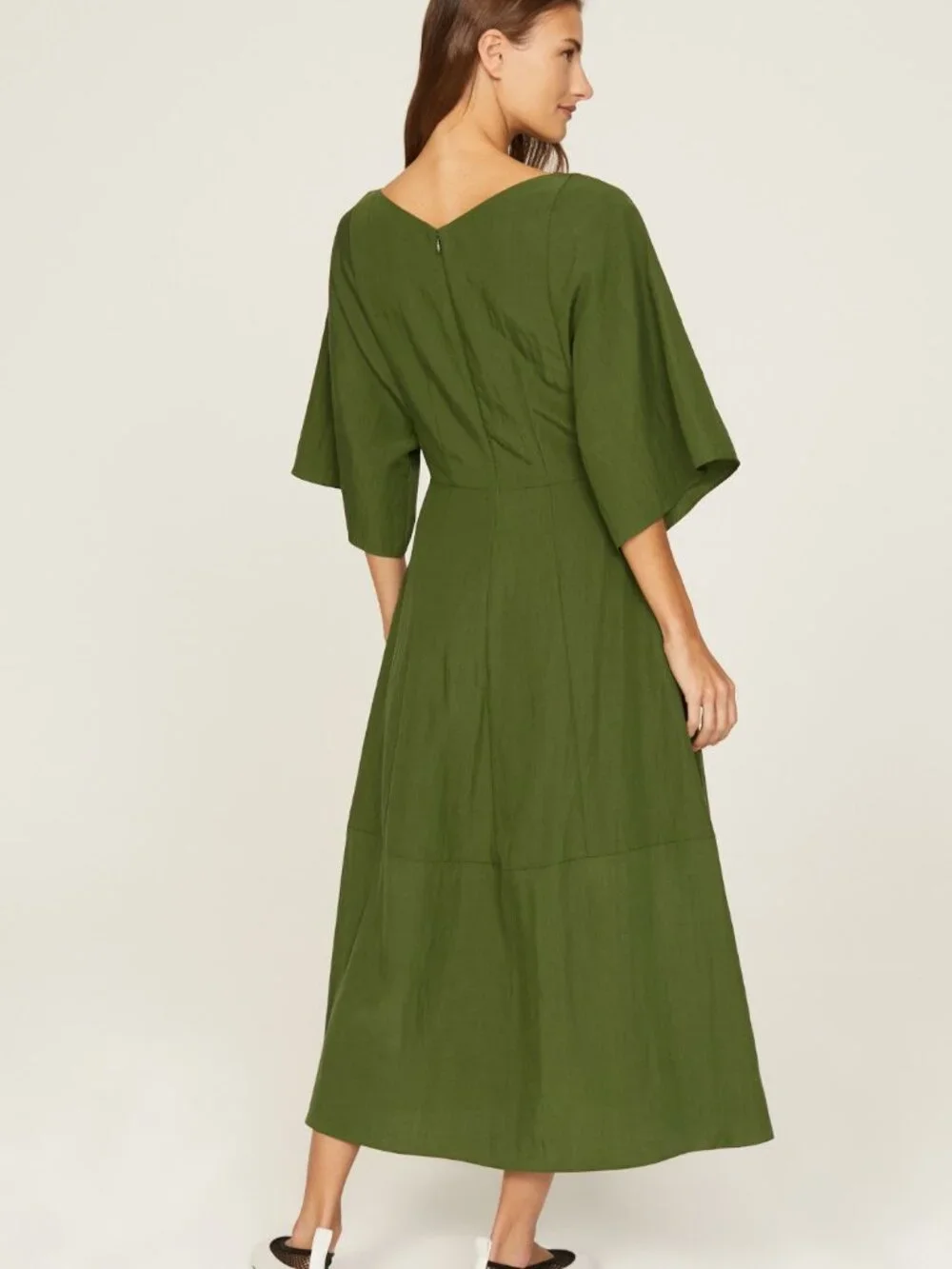 NWT Vince Flutter Sleeve Dress Herb Green sz S $425 - Picture 6 of 10